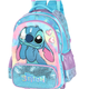 Mochila de Rodinhas Média Juvenil de Costas Náilon Holográfica Stitch
