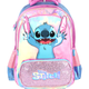 Mochila de Rodinhas Média Infantil de Costas Náilon Holográfica Stitch