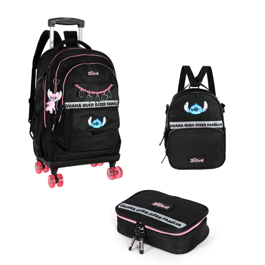 Kit Escolar de Rodinhas - Stitch Ohana