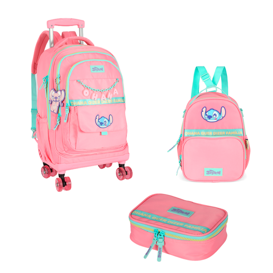 Kit Escolar de Rodinhas - Stitch Ohana