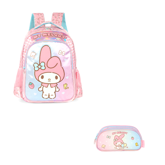Kit Escolar de Costas - My Melody e Cinnamoroll Acetinado