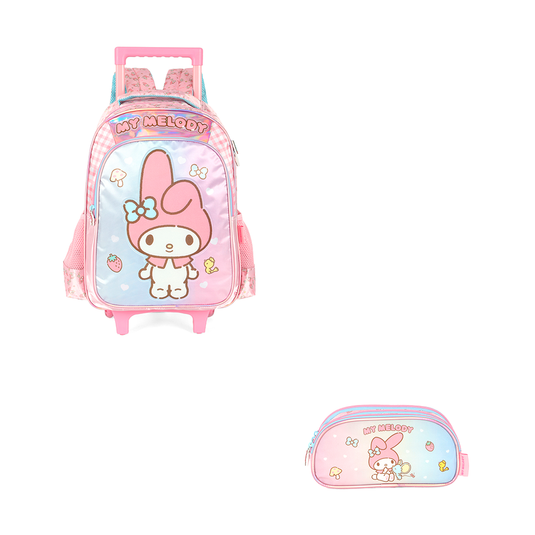 Kit Escolar de Rodinha - My Melody e Cinnamoroll Acetinado