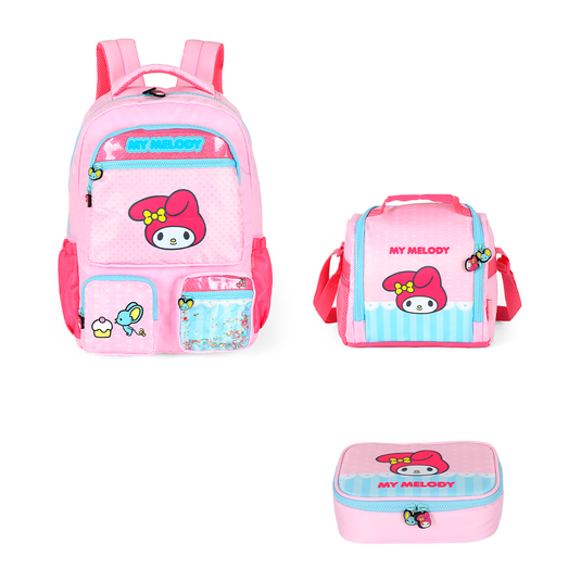 Kit Escolar de Costas - My Melody e Cinnamoroll Box