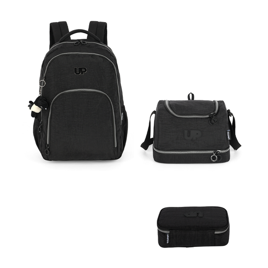 Kit escolar de costas - Crinkle Dino um bolso Juvenil