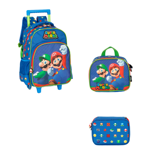 Kit Escolar Super Mário Infantil - Carrinho