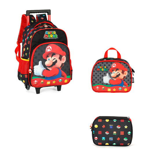 Kit Escolar Super Mário Infantil - Carrinho