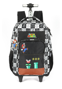 Mochila de Rodinhas Média Infantil de Costas Super Mário