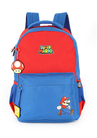 Mochila de Costas Média Infantil com Chaveiro Super Mário