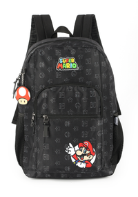Mochila de Costas Média Infantil Super Mário com Chaveiro