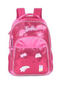 Mochila de Costas Média Juvenil Cetim Paetê Barbie