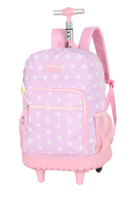 Mochila de Rodinhas Média Juvenil de Costas Flowers Up4you