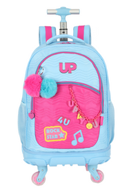 Mochila de Rodinhas 360 Média Juvenil de Costas LED Rock Star Notebook 18 Up4you