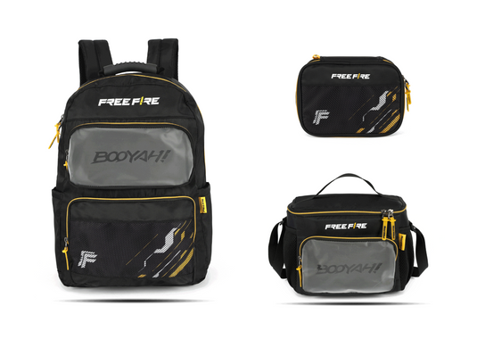 Kit Escolar Costas Juvenil Free Fire Estojo Box - Preto (MS50681FF)