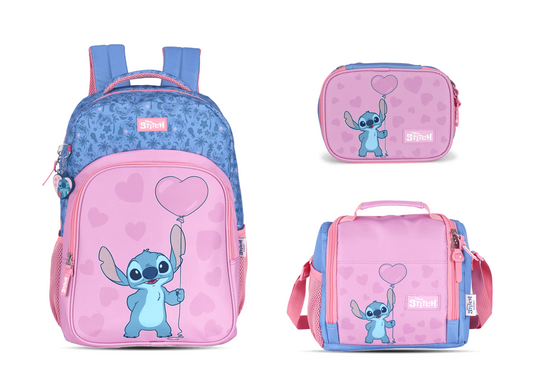 Kit Escolar Costas Juvenil Stitch Estojo Box - Azul (MS50911SC)