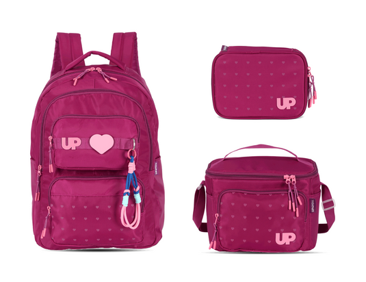 Kit Escolar Costas Juvenil Up4you Estojo Box - Pink