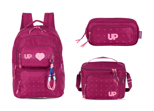 Kit Escolar Costas Juvenil Up4you Estojo Duplo - Pink