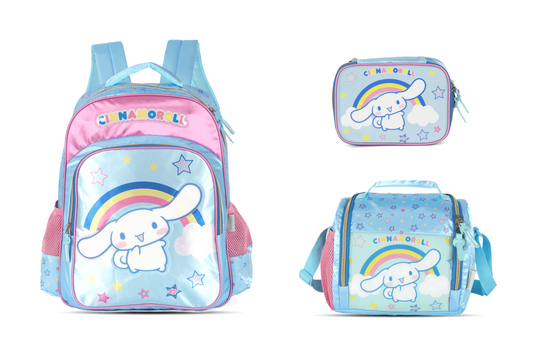 Kit Escolar Costas Infantil Cinnamoroll Estojo Box - Azul