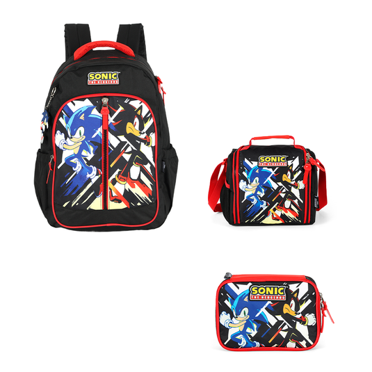 Kit Escolar de Costas - Sonic com Chaveiro