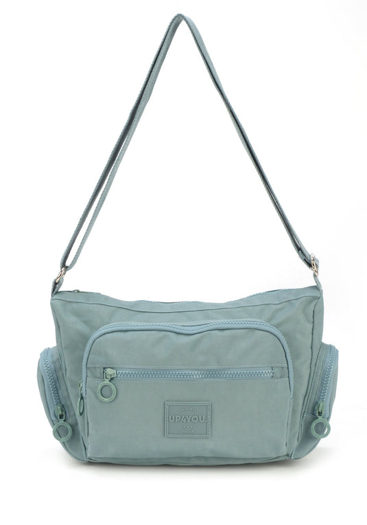 Bolsa Carteiro Pkt Moda Crinkle Up4you Azul Claro - Unico