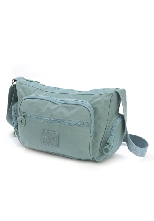 Bolsa Carteiro Pkt Moda Crinkle Up4you Azul Claro - Unico