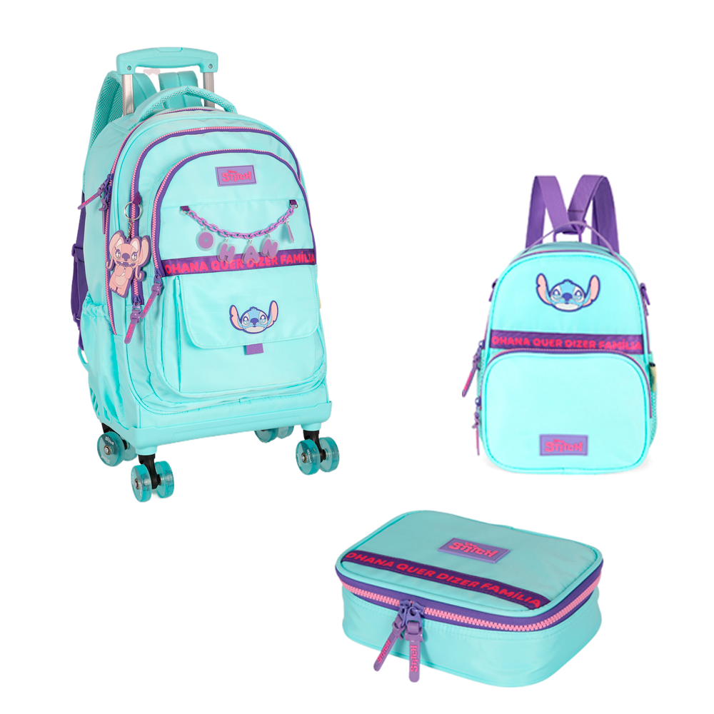 Kit Escolar de Rodinhas -  Stitch Ohana