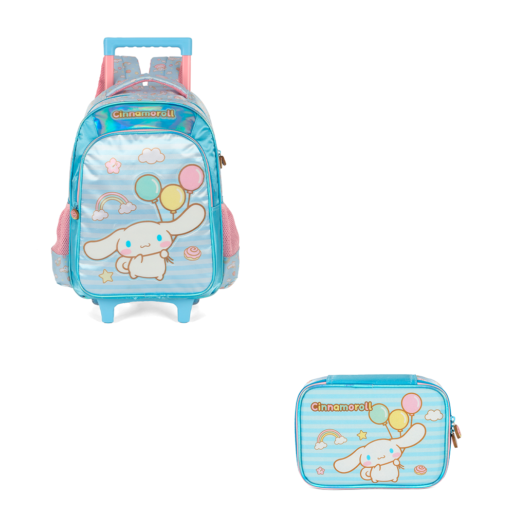 Kit Escolar de Rodinha - My Melody e Cinnamoroll Acetinado Box