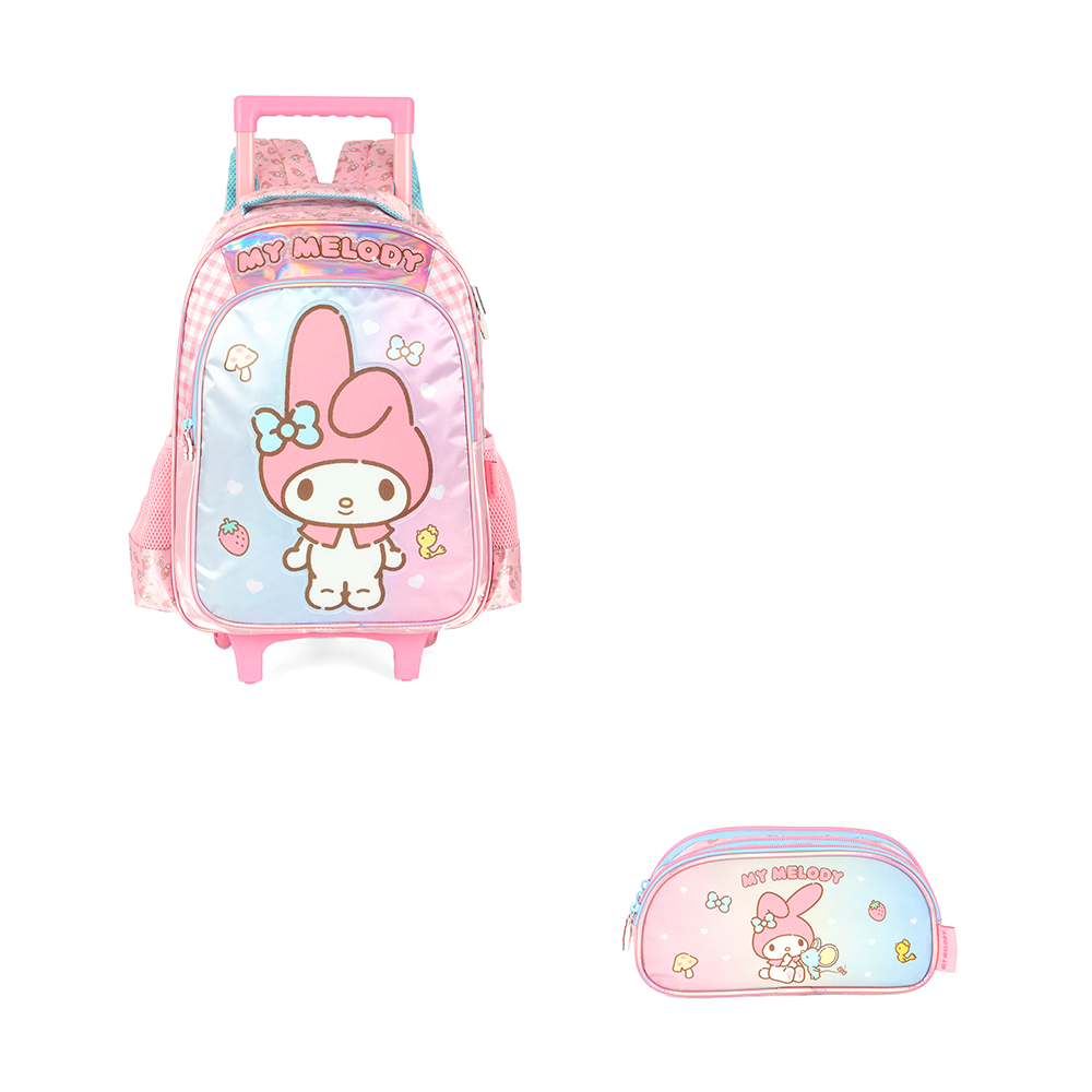 Kit Escolar de Rodinha - My Melody e Cinnamoroll Acetinado