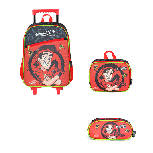 Kit Escolar Enaldinho Rodinhas Vai com Tudo