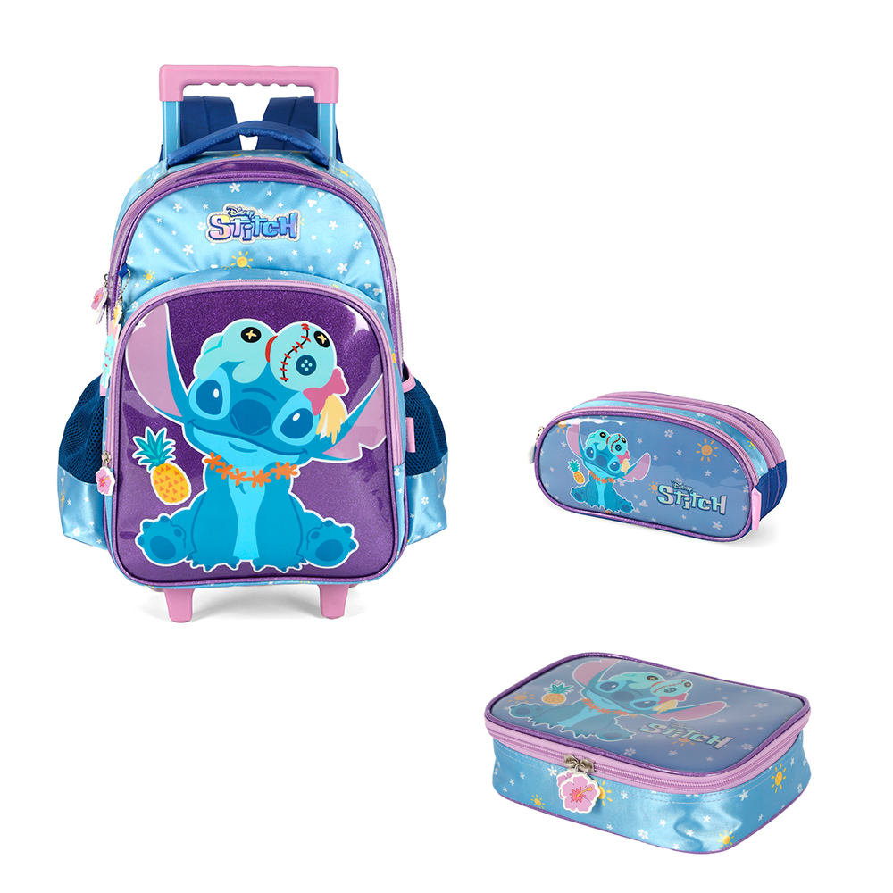 Kit Escolar de Rodinhas - Stitch Aloha