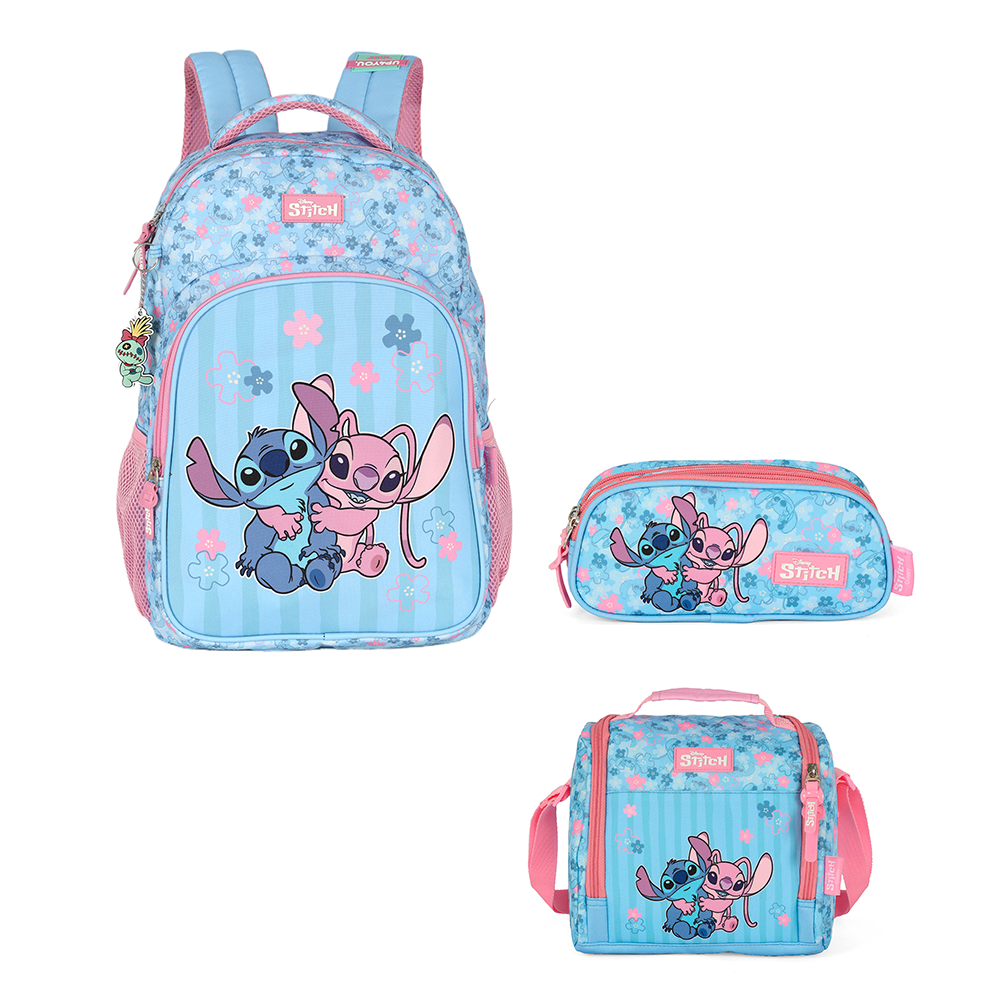 Kit Escolar de Costas - Stitch e Angel
