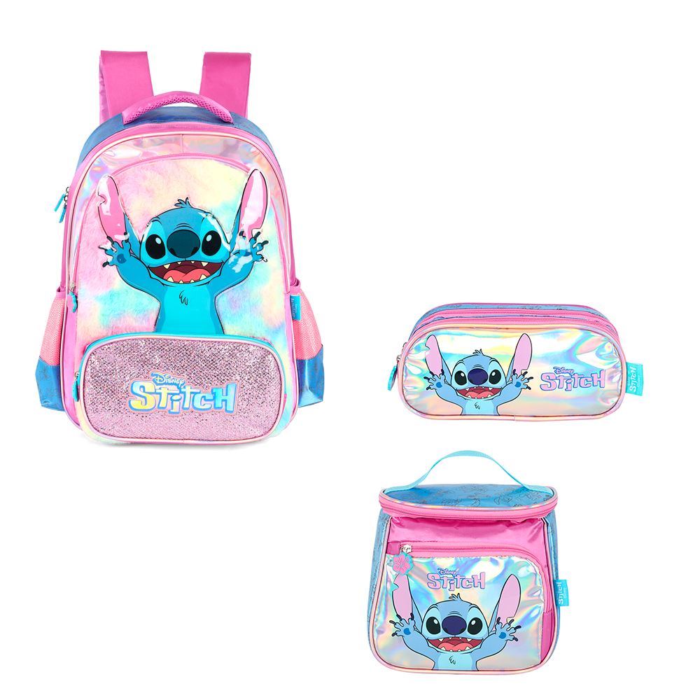 Kit Escolar de Costas - Stitch Holográfico