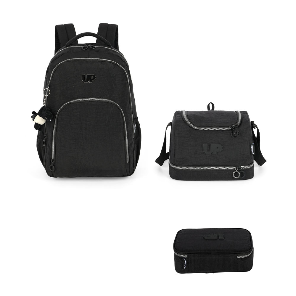 Kit escolar de costas - Crinkle Dino um bolso Juvenil