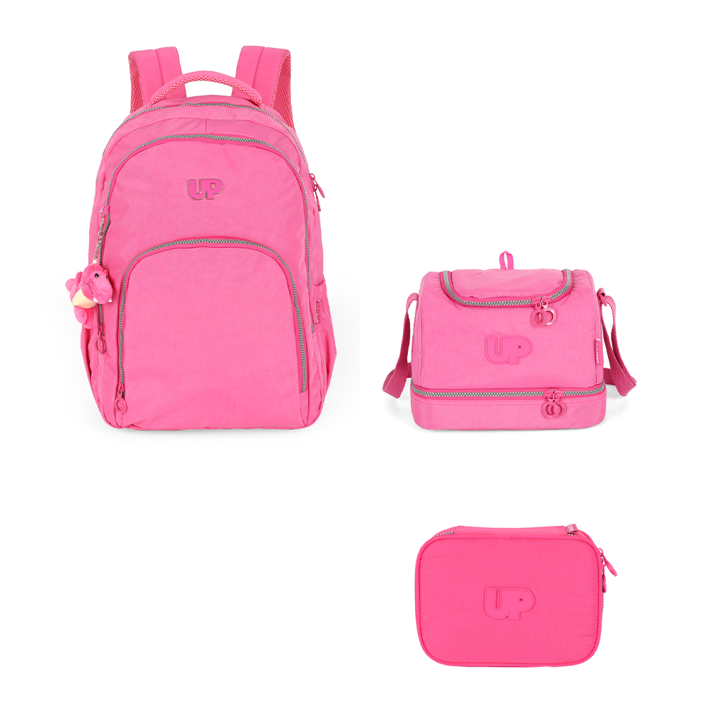 Kit escolar de costas - Crinkle Dino um bolso Juvenil