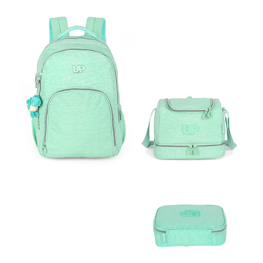 Kit escolar de costas - Crinkle Dino um bolso Juvenil