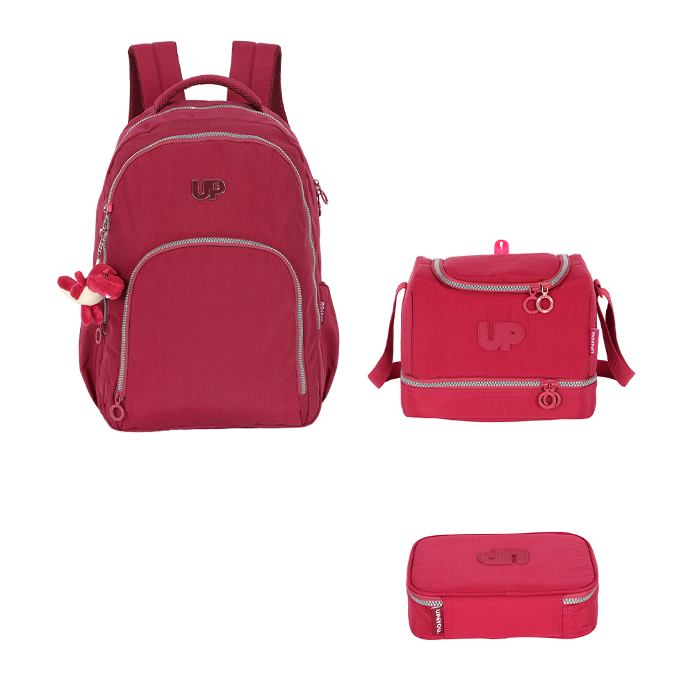 Kit escolar de costas - Crinkle Dino um bolso Juvenil