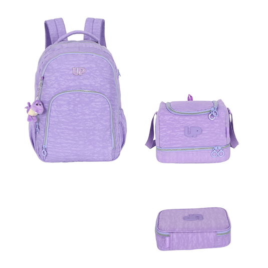 Kit escolar de costas - Crinkle Dino um bolso Juvenil