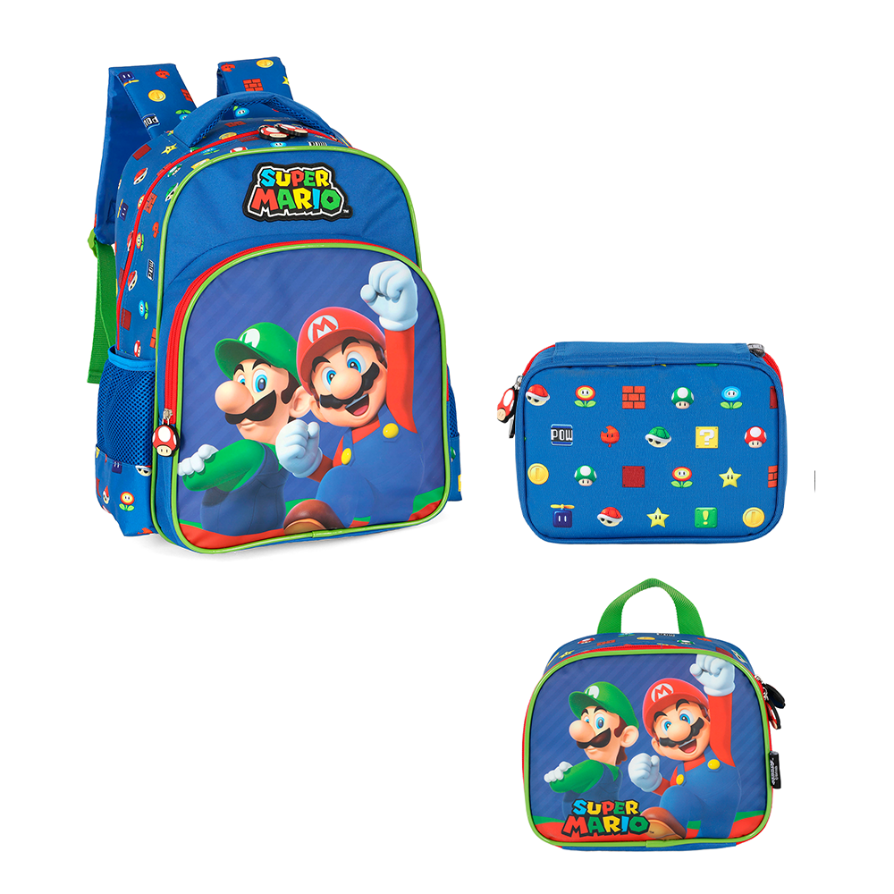 Kit Escolar Super Mário Infantil - Costas