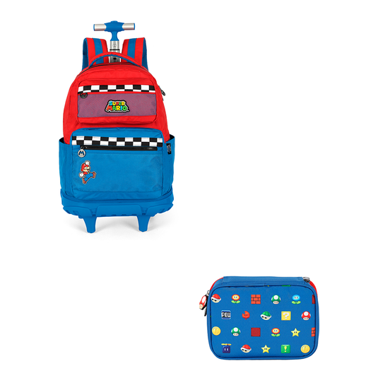 Kit escolar de Rodinhas - Super Mário Juvenil
