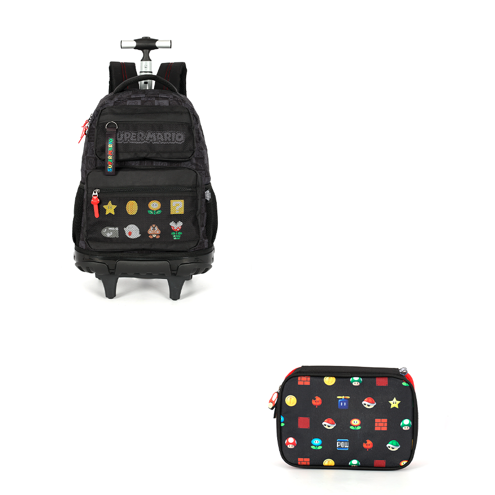 Kit escolar de Rodinhas - Super Mário Juvenil