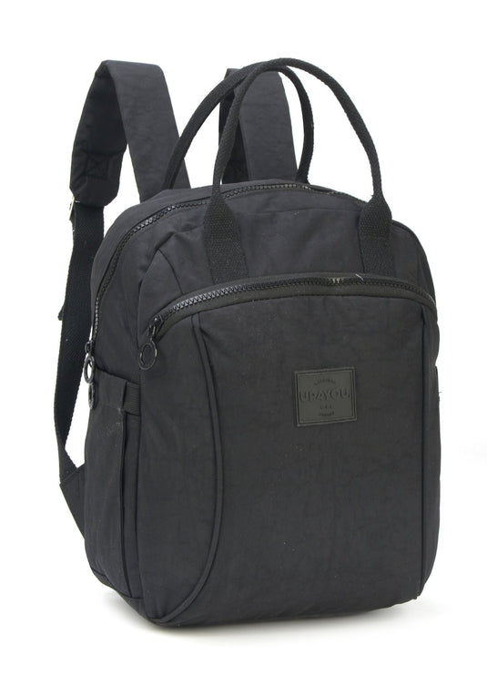 Mochila Round Moda Crinkle Up4you Azul Claro - Unico.PRETO