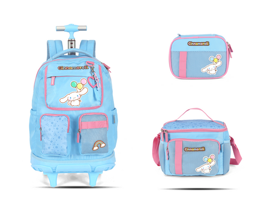 Kit Escolar Rodinha Juvenil Cinnamoroll Estojo Box - Azul