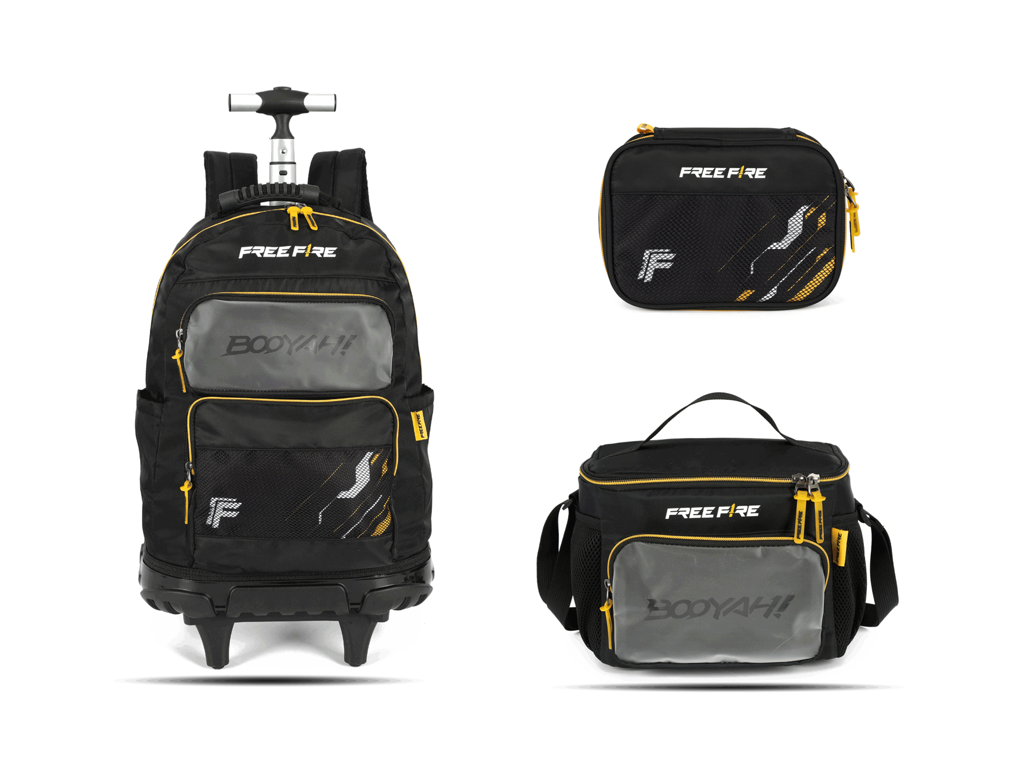 Kit Escolar Rodinha Juvenil Free Fire Estojo Box - Preto (MC50682FF)