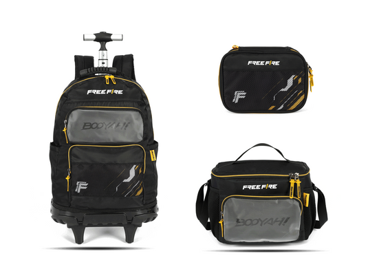Kit Escolar Rodinha Juvenil Free Fire Estojo Box - Preto (MC50682FF)