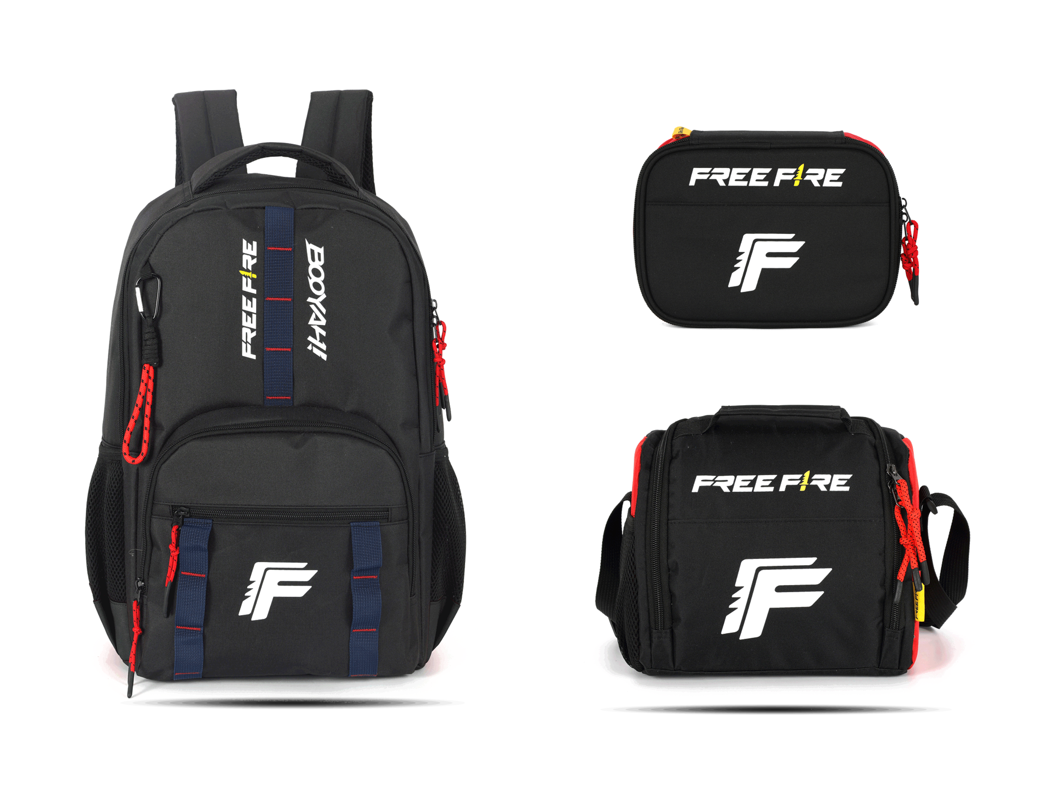 Kit Escolar Costas Juvenil Free Fire Estojo Box - Preto (MS50686FF)