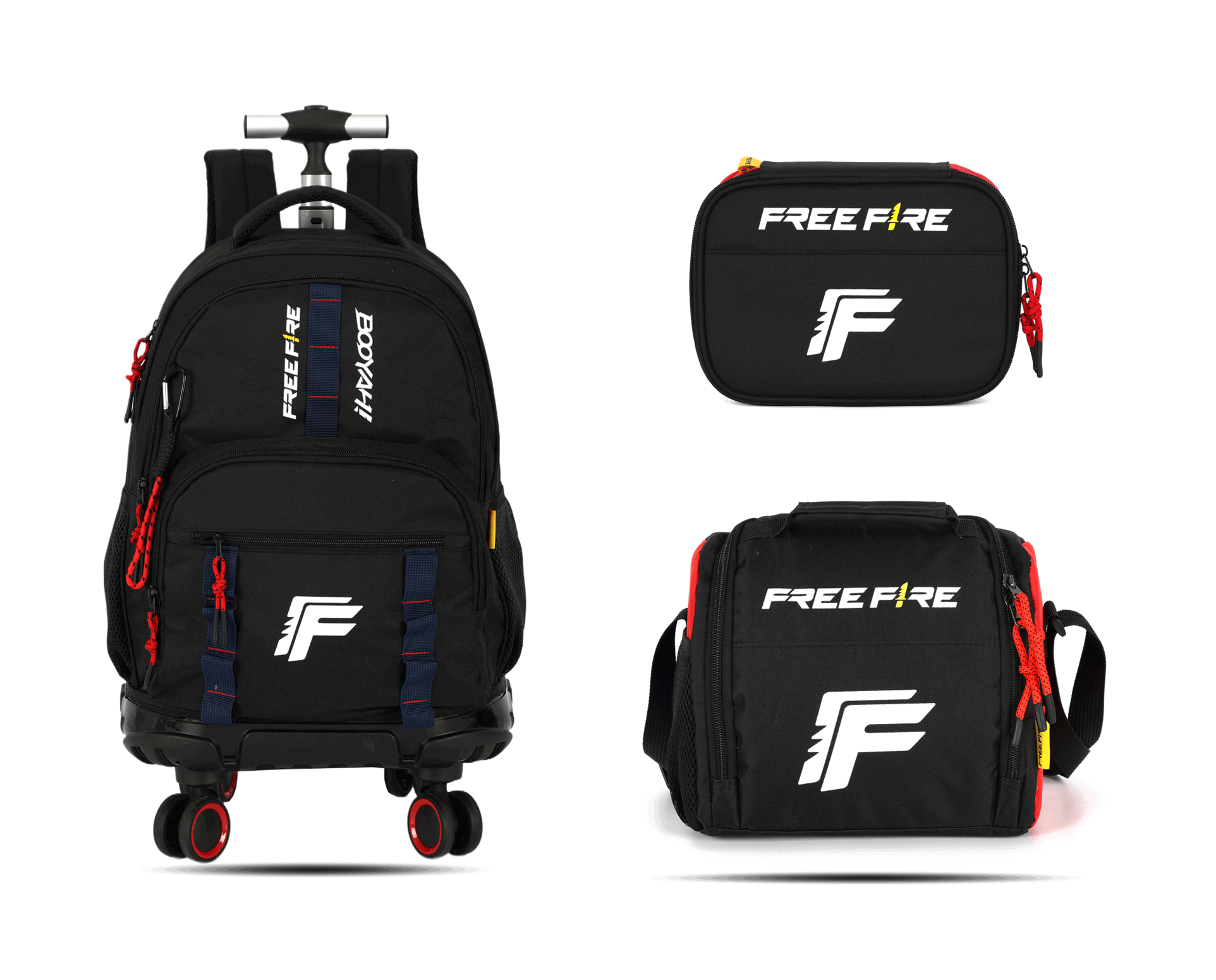 Kit Escolar Rodinha Juvenil Free Fire Estojo Box - Preto (MC50687FF)
