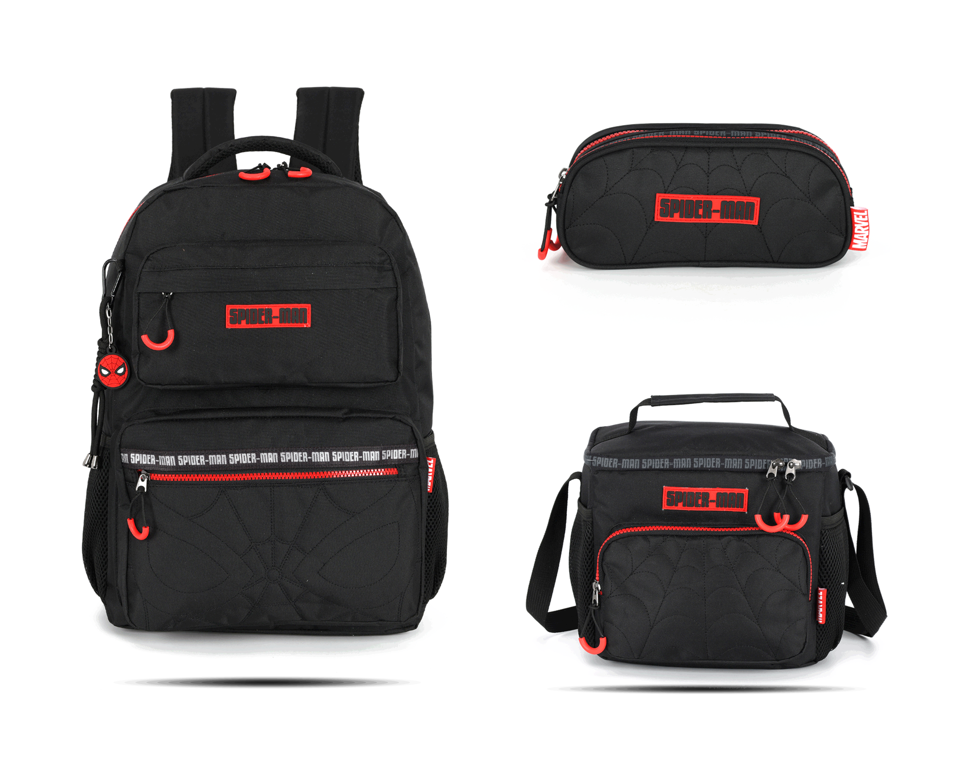 Kit Escolar Costas Juvenil Spider-Man Estojo Triplo - Preto (MS50851SP)