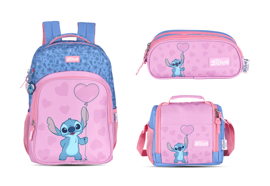 Kit Escolar Costas Juvenil Stitch Estojo Triplo - Azul (MS50911SC)