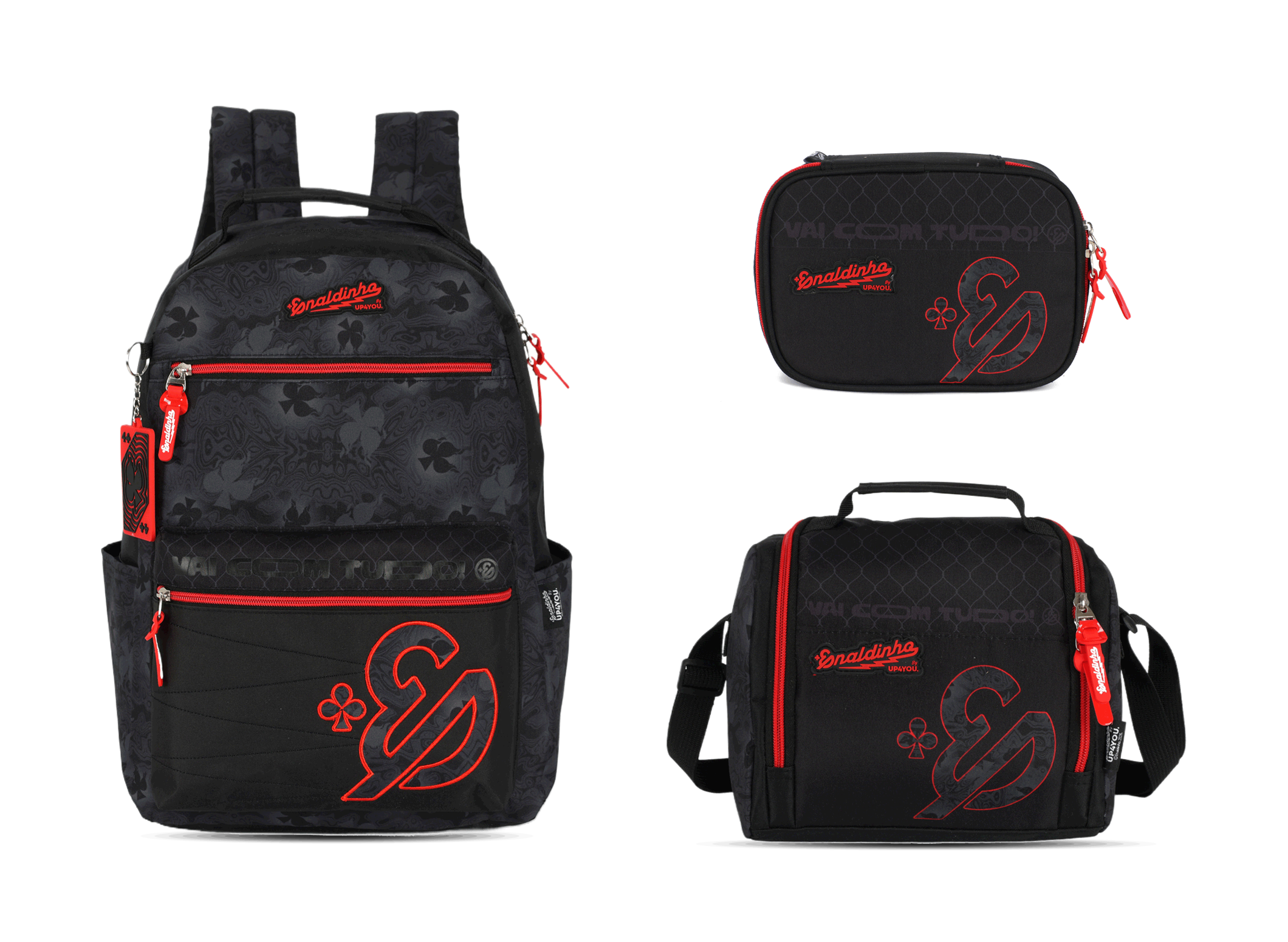 Kit Escolar Costas Juvenil Enaldinho Estojo Box - Preto (MS50431UP)