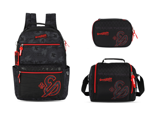 Kit Escolar Costas Juvenil Enaldinho Estojo Box - Preto (MS50431UP)