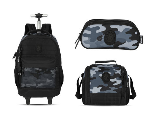Kit Escolar Rodinha Juvenil Up4you - Cinza